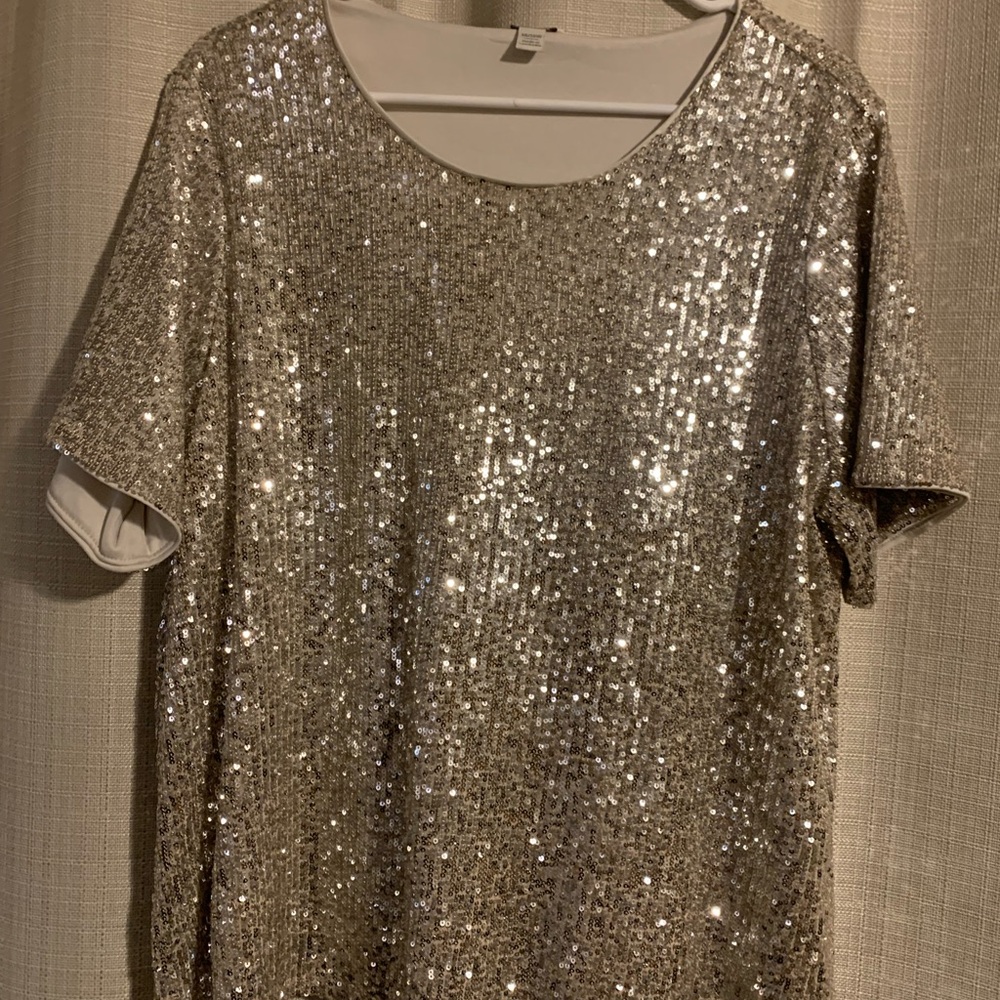 Sequin Silver Women's Top
